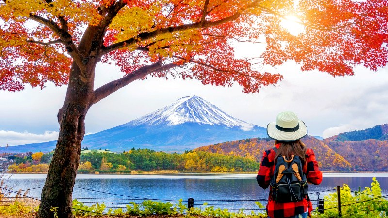 Mt Fuji med h�stfarger rundt