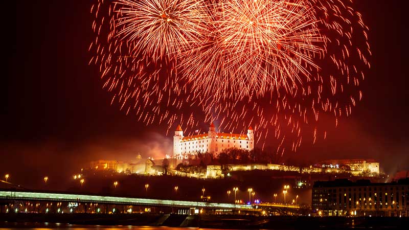 Fyrverkeri over Bratislava