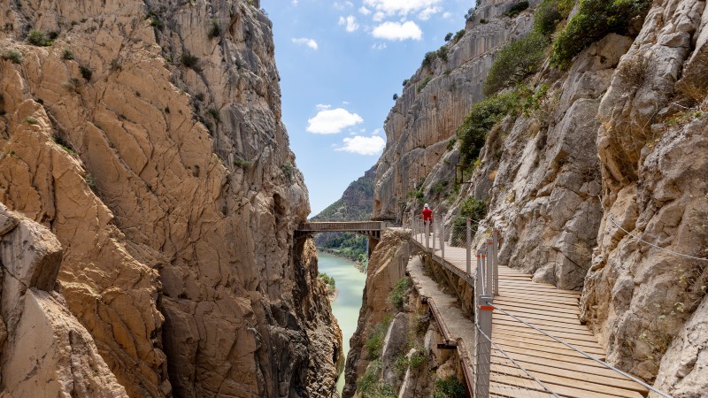 El Caminito del Rey fjell, sti, menneske og vann