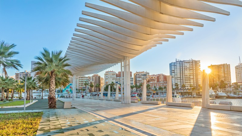 Málaga Palmer, bygninger og sjø