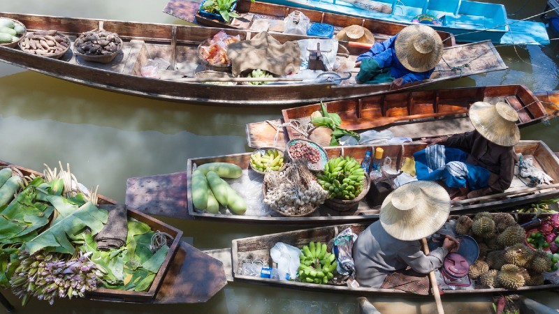 mennesker, marked og handel til vanns