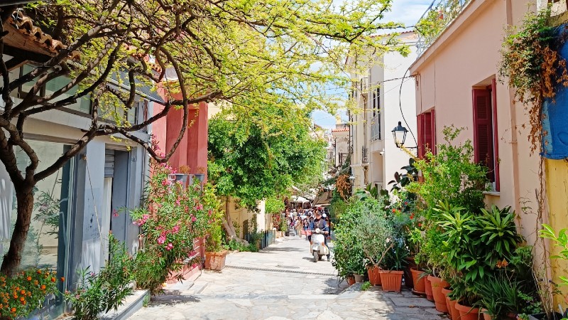 Hyggelig gate i Athen