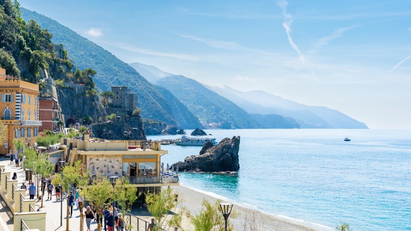 strand, g�gate med mange mennesker